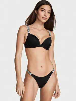 Shine Strap Sexy Tee Push-Up Bikini Top