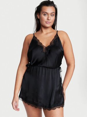 Satin Lace Side Slit Slip