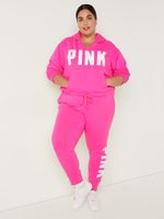 PINK Fleece Cropped Cinched Campus Hoodie | Dulles Town Center