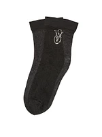 Sheer Crystal Logo Dress Socks