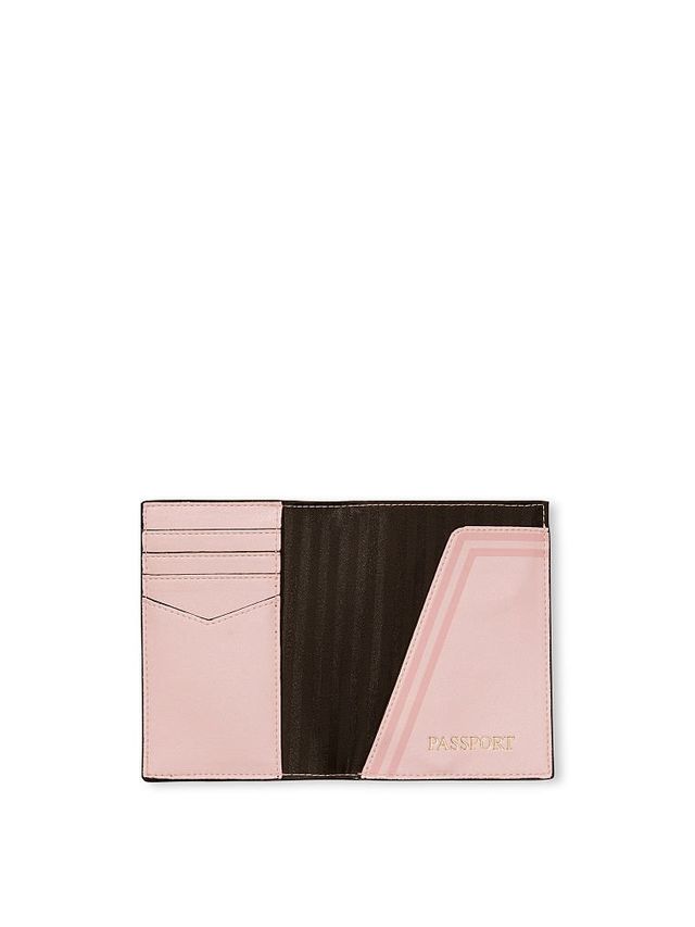 Victoria's Secret Jewel Metallic Passport Case Cover Pink Logo Rhinestone  NEW
