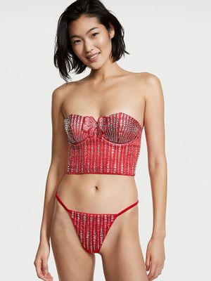 Lightly-Lined Embellished Bow Bustier