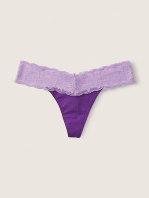 Everyday Lace Trim Thong Underwear