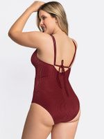 One-Piece Swimsuit with Slimming Compression the Lower Tummy