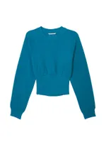 Cotton Fleece Corset Crewneck