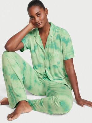 Modal Short-Sleeve Long Pajama Set