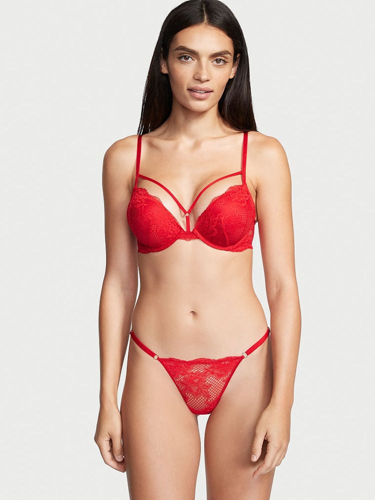 Crotchless Heartware Strappy V-String Panty