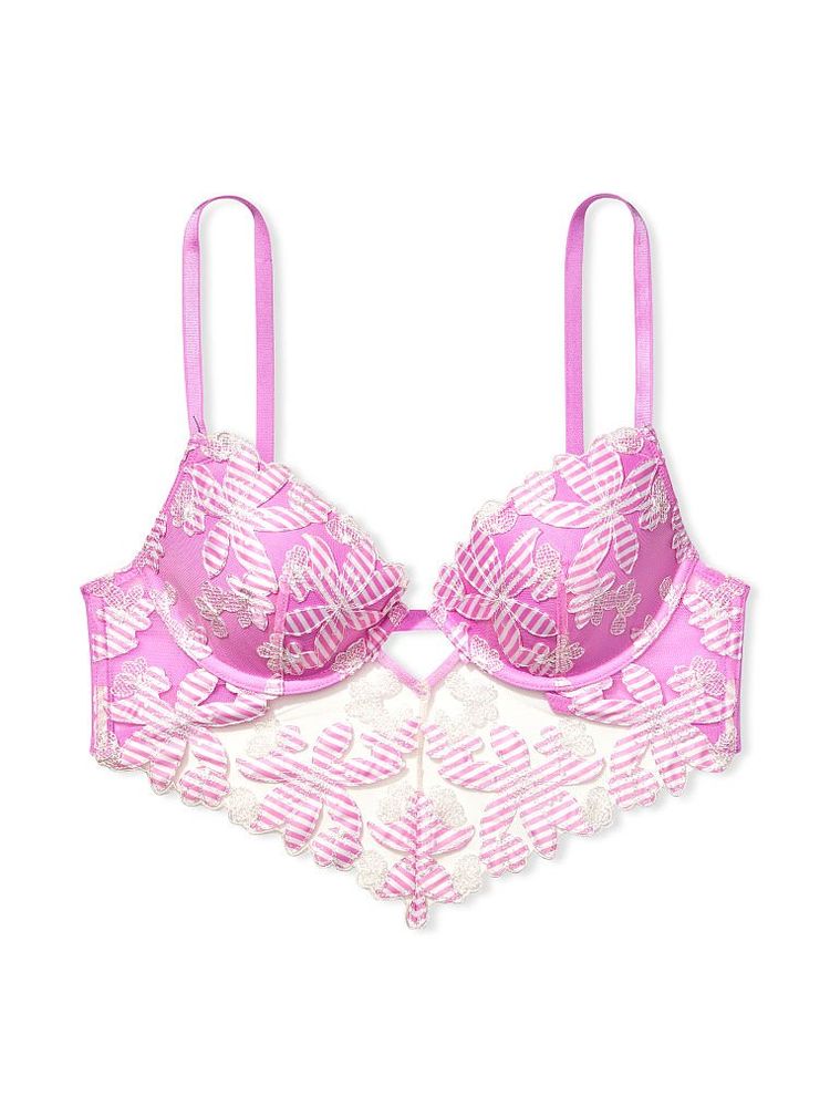Vs Lightly-Lined Floral Embroidered Bra Top