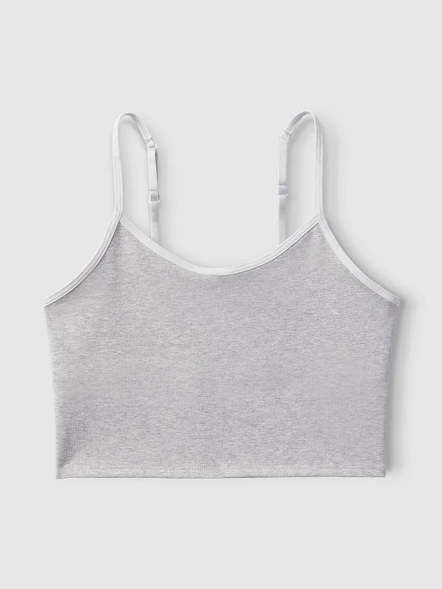 Hanes Heather Gray Grey Shelf-Bra Cami Camisole Tank Top Tee Shirt Size S  🩶 - $23 (36% Off Retail) - From faeriekiss