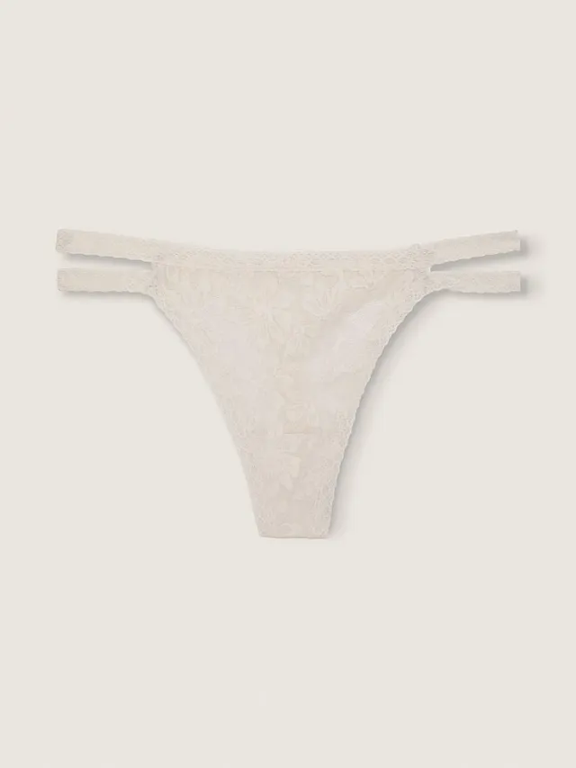 Vs Shimmer Embroidery Strappy Thong Panty