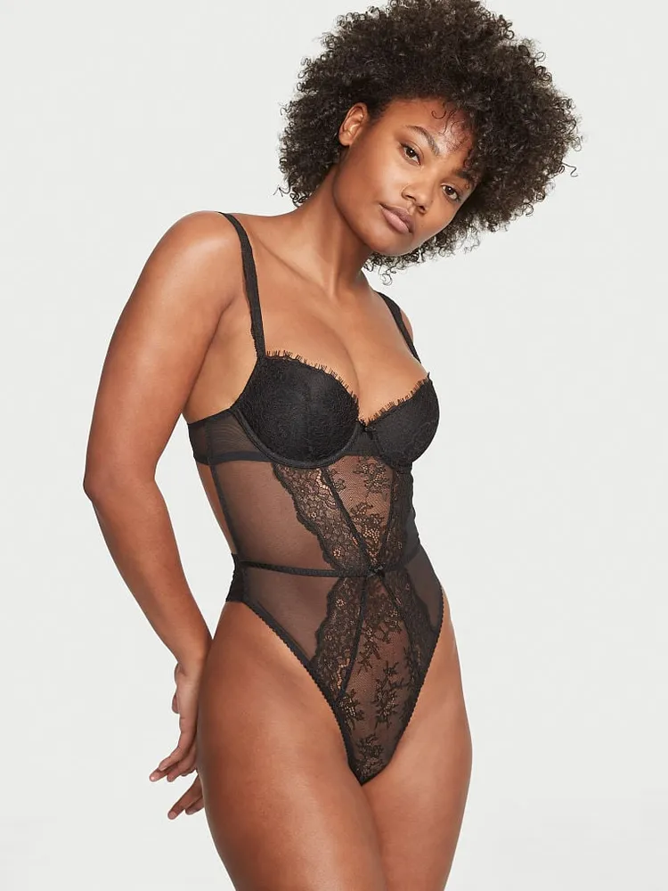 Lightly Lined Demi Lace Teddy