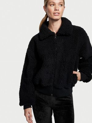 Plush Fleece Front-Zip Jacket