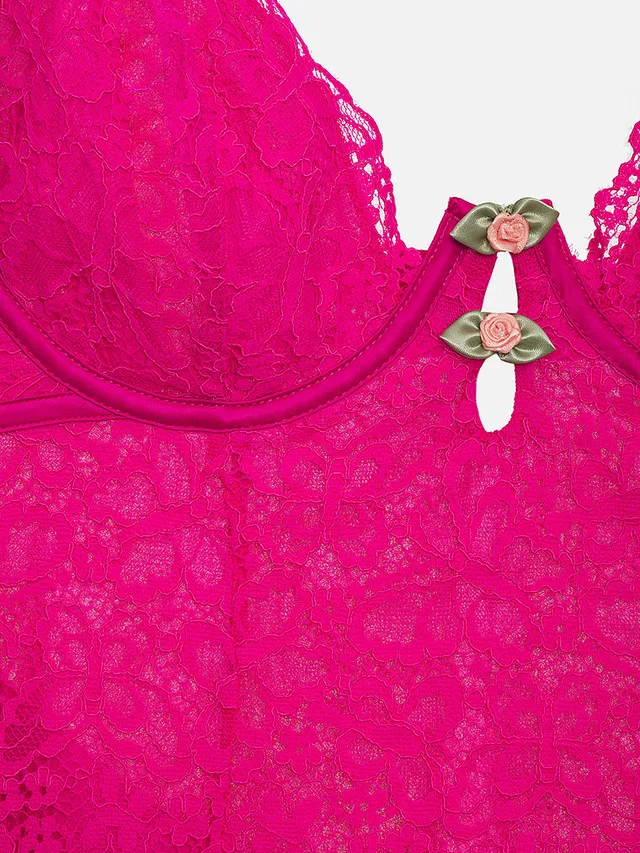 victoria secret butterfly lace slip dress Vintage Victoria's Secret Slip Dress: Pink Butterfly Leopard Lace, 90s Lingerie, Medium