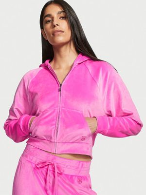 Velour Full-Zip Hoodie