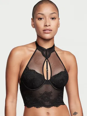 High-Neck Lace Corset Top