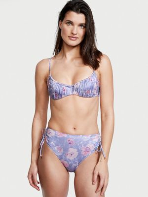 Ruched High-Waist Cheeky Bikini Bottom