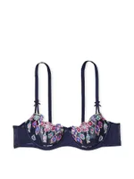 Wicked Tied-with-a-Bow Embroidery Unlined Balconette Bra