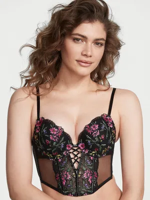 Faux Patent Leather Push-Up Corset Top