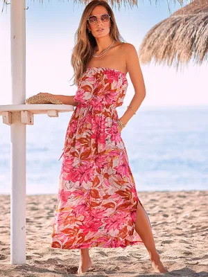 Summer Strapless Maxi Dress