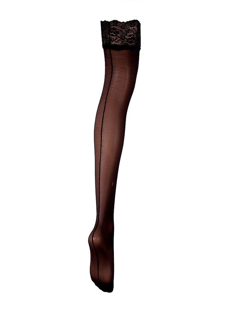 Lace Top Stocking with Back Seam