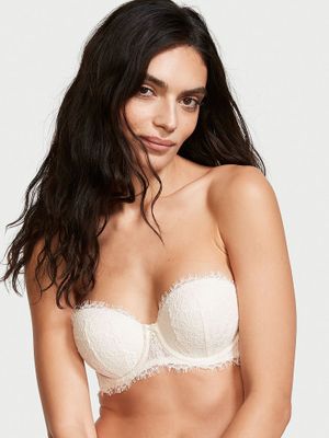 Lightly-Lined Lace Strapless Bra