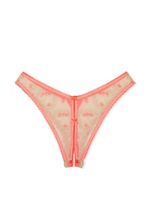 Heart Embroidery Brazilian Crotchless Panty