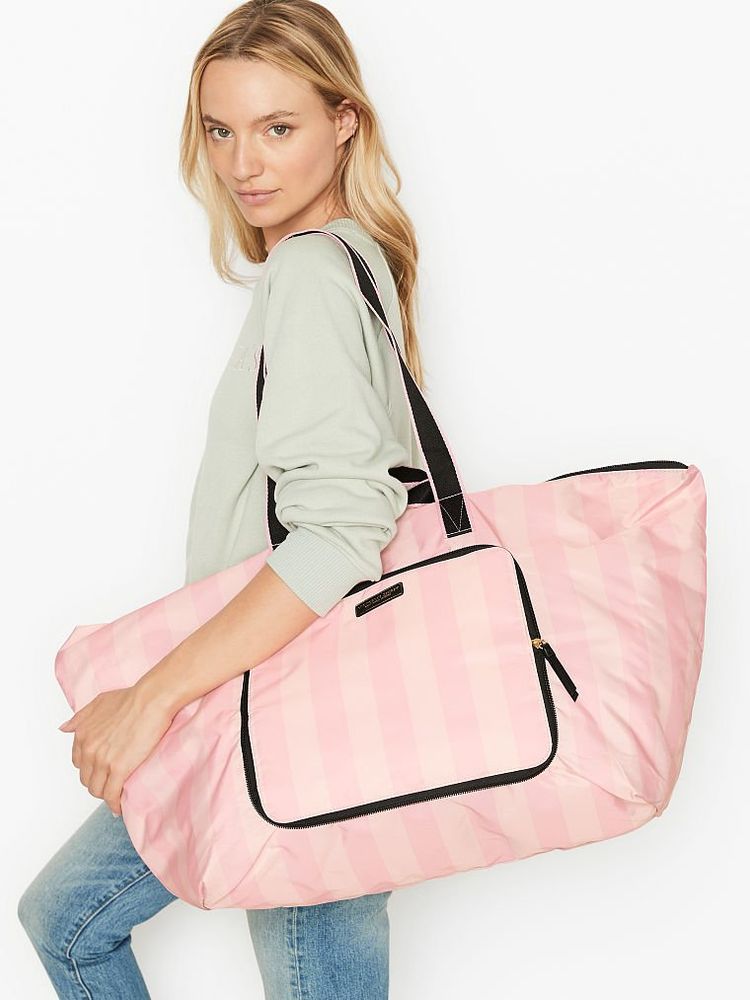 Coach Pink Nylon Getaway Packable Weekender Tote Coach