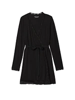 Modal Lace-Trim Robe