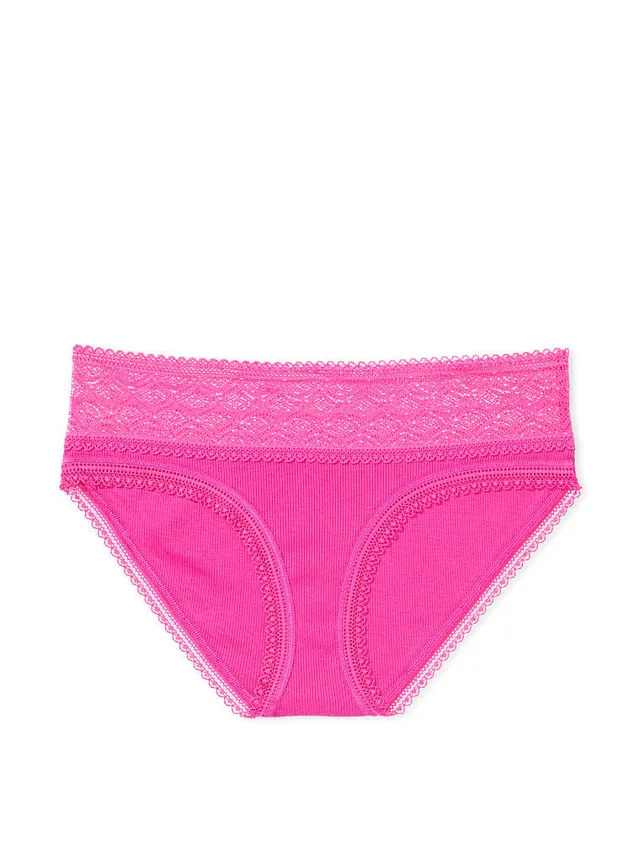 Cotton Thong Panty With Lace Back
