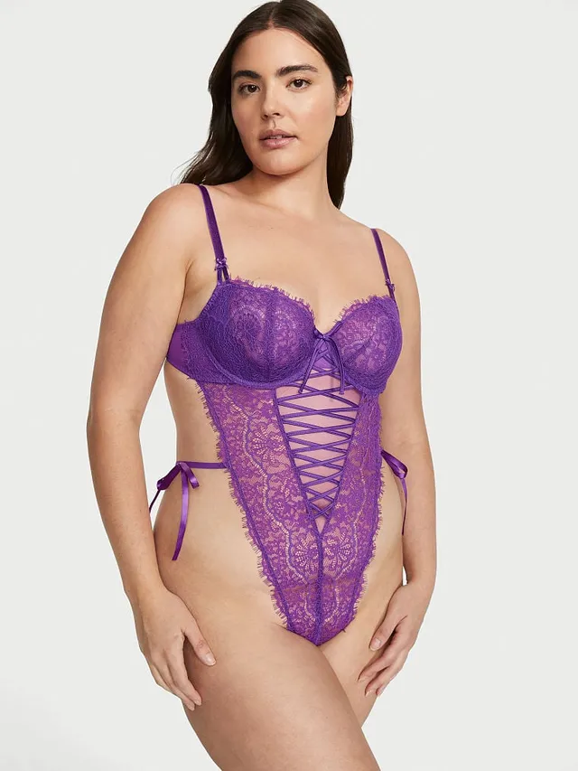 Vs Midnight Affair Barely-There Open Cup Crotchless Teddy