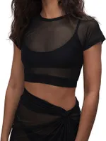 Cropped Mesh Tee