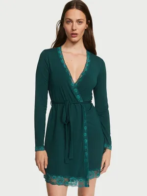 Modal Lace-Trim Robe