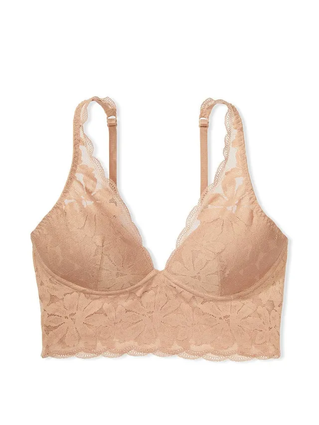 Pink Lace Lightly Lined Plunge Bralette