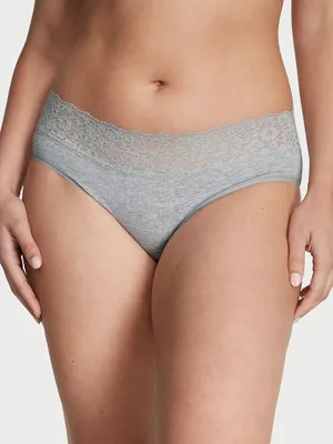 Lace-Waist Cotton Hiphugger Panty