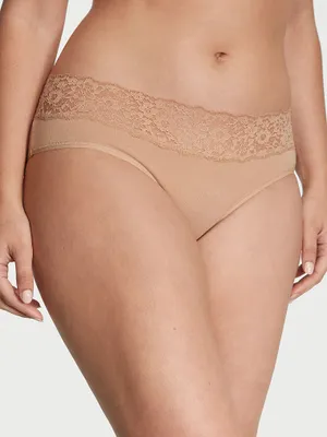 Lace-Waist Cotton Hiphugger Panty