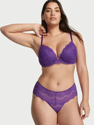 Floral Lace Hipster Thong Panty