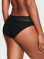 Lace-Waist Cotton Hiphugger Panty