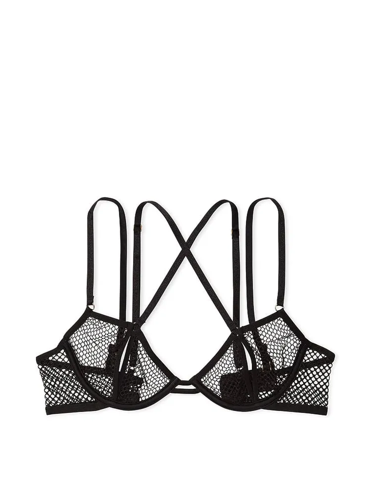 Fishnet Open-Cup Low-Cut Demi Bra