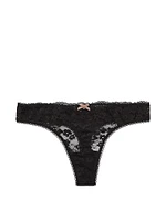 Shimmer Lace-Front Thong Panty