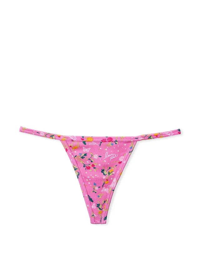 Shimmer Heart Embroidery V-String Panty