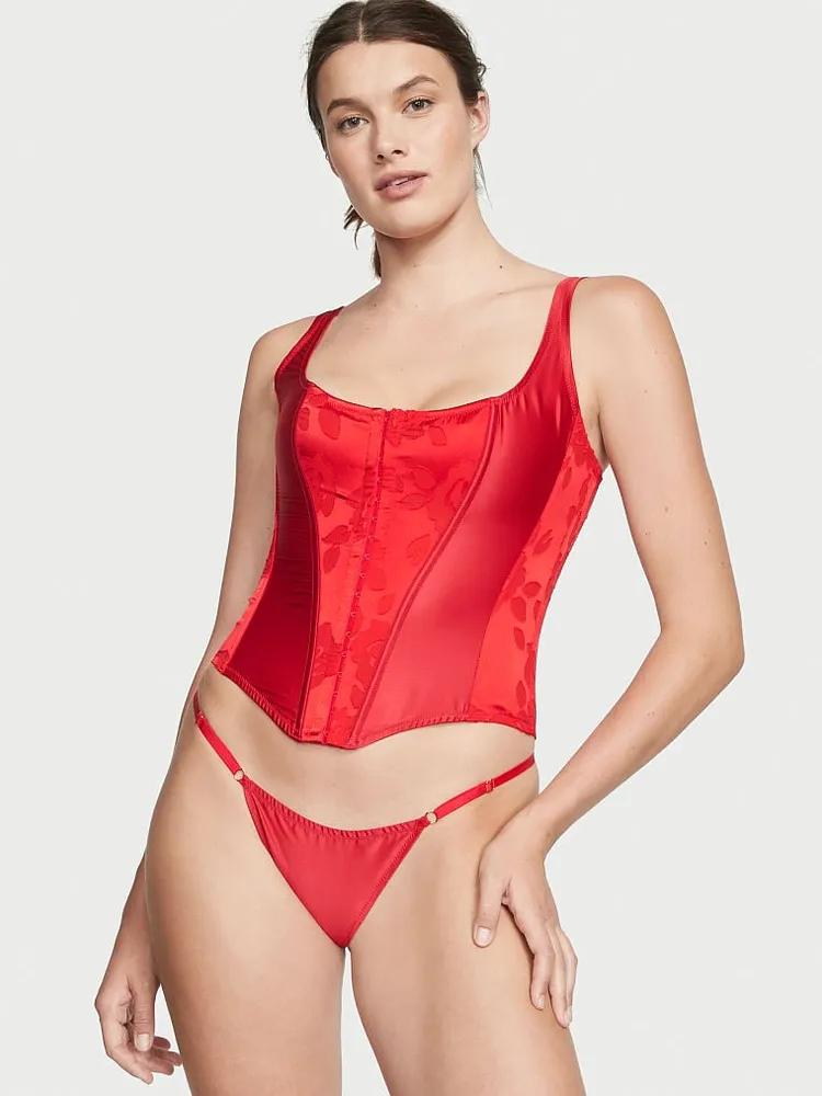 VS Archives Burnout Satin Corset Set