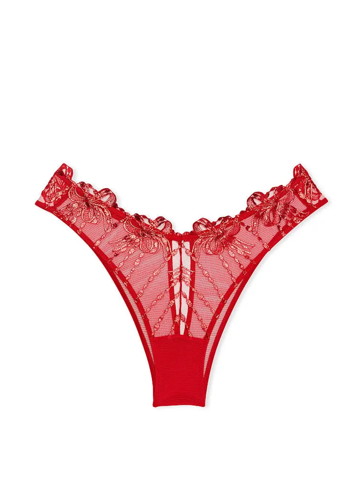 Strawberry Embroidery Brazilian Panty