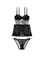 Wicked Unlined Lace & Mesh High-Neck Apron