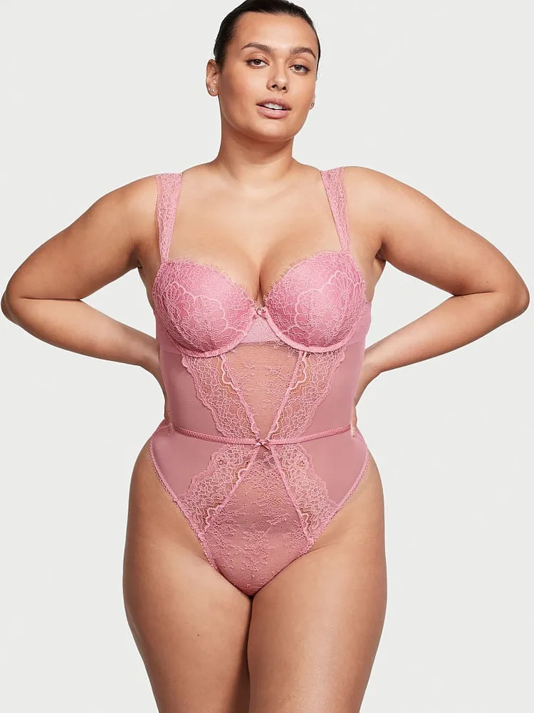 Vs Lightly Lined Demi Lace Teddy