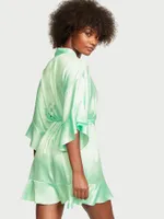 Satin Flounce Robe