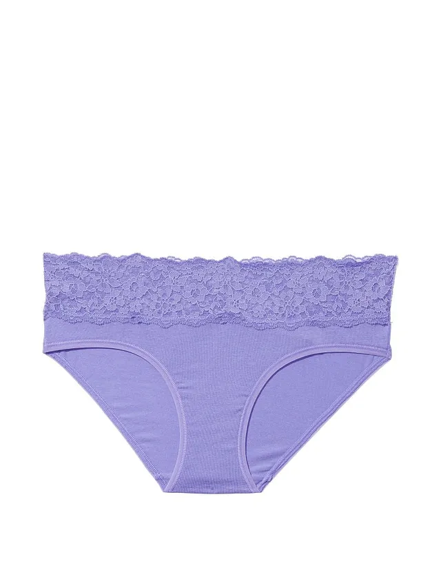 The Lacie Lace-Waist Cotton Hiphugger Panty, Print, S - Women's