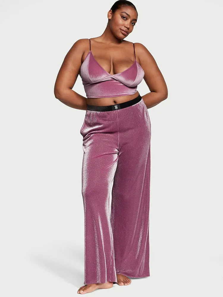 Vs Velvet Cami & Shimmer Knit Pants Pajama Set