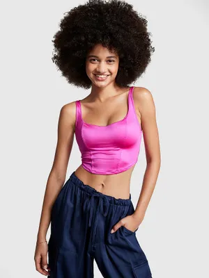 Satin Lightly Lined Corset Top