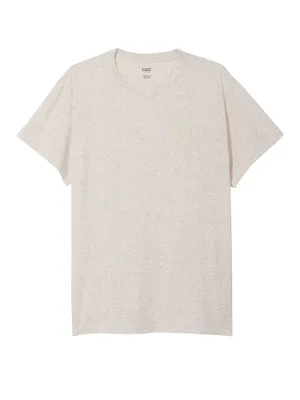 Cotton Short-Sleeve Henley Campus T-Shirt
