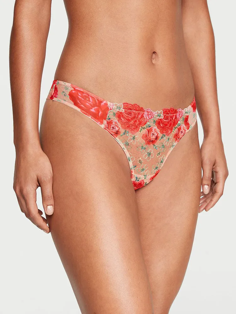 Strawberry Embroidery Thong Panty